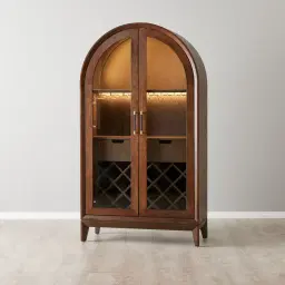 Fredrik Dark Brown Wooden Wine Cabinet