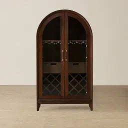 Fredrik Dark Brown Wooden Wine Cabinet