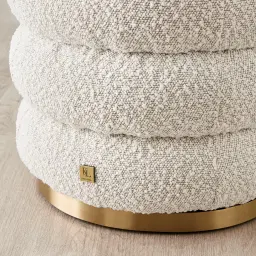 Megan Butter Cream Boucle 40cm Round Ottoman