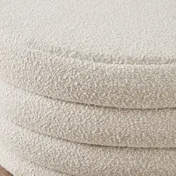Megan Butter Cream Boucle 100cm Round Ottoman 