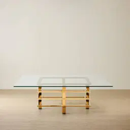 Clarette Gold Coffee Table - Clear Glass Top