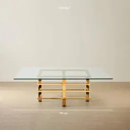 Clarette Gold Coffee Table - Clear Glass Top