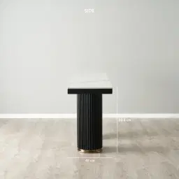 Archie Black Console Table with White Sintered Stone Top