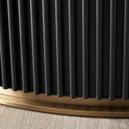 Archie Black Low Coffee Table with White Sintered Stone Top - 100x35cm