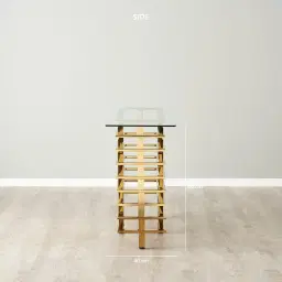 Clarette Gold Console Table - Clear Glass Top