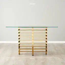 Clarette Gold Console Table - Clear Glass Top