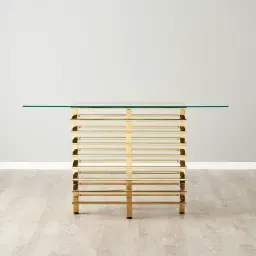 Clarette Gold Console Table - Clear Glass Top