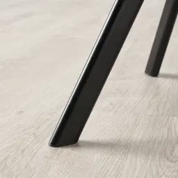 Sahrah Dove Grey Fabric Dining Chair - Black Powder Coated Legs