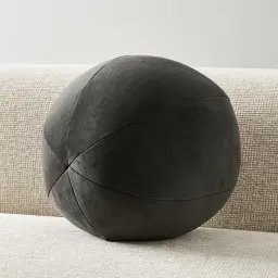 Alora Charcoal Velvet Ball Cushion 31cm