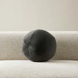Alora Charcoal Velvet Ball Cushion 31cm