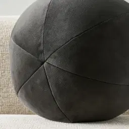 Alora Charcoal Velvet Ball Cushion 31cm