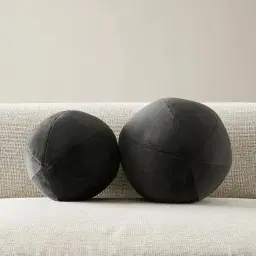 Alora Charcoal Velvet Ball Cushion 27cm