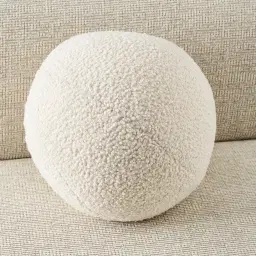 Alora Cream Turrel Fabric Ball Cushion 31cm
