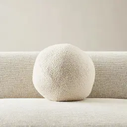 Alora Cream Turrel Fabric Ball Cushion 31cm