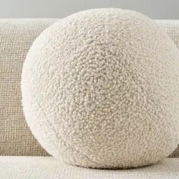 Alora Cream Turrel Fabric Ball Cushion 31cm