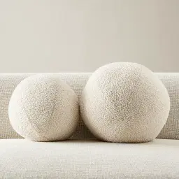 Alora Cream Turrel Fabric Ball Cushion 27cm