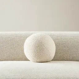 Alora Cream Turrel Fabric Ball Cushion 27cm