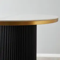 Archie Black Bar Table with White Sintered Stone Top