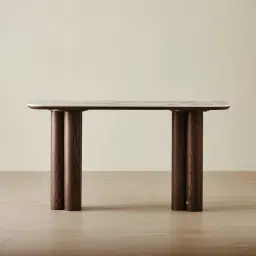 Terzetto Pandora Brown Sintered Stone Console Table - Dark Brown Ash Legs