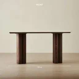 Terzetto Pandora Brown Sintered Stone Console Table - Dark Brown Ash Legs
