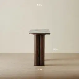Terzetto Pandora Brown Sintered Stone Console Table - Dark Brown Ash Legs