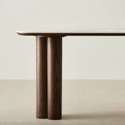 Terzetto Pandora Brown Sintered Stone Console Table - Dark Brown Ash Legs