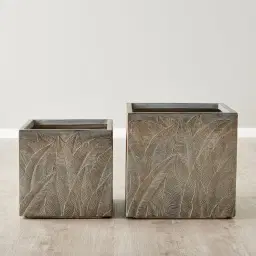 Delilah Brass Washed Fibre Clay Planter - Set of 2