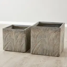 Delilah Brass Washed Fibre Clay Planter - Set of 2