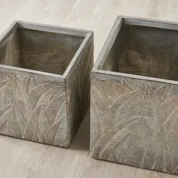 Delilah Brass Washed Fibre Clay Planter - Set of 2