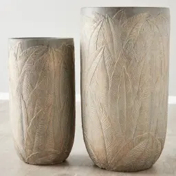 Maliyah Brass Washed Fibre Clay Tall Planter - Set of 2