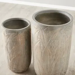 Maliyah Brass Washed Fibre Clay Tall Planter - Set of 2