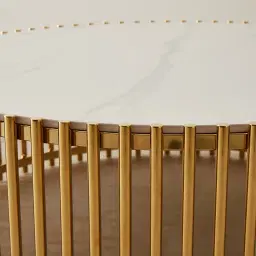 Amaya White Sintered Stone Coffee Table - Polished Gold Legs