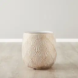 Zariah White Fibre Clay Planter - Set of 2