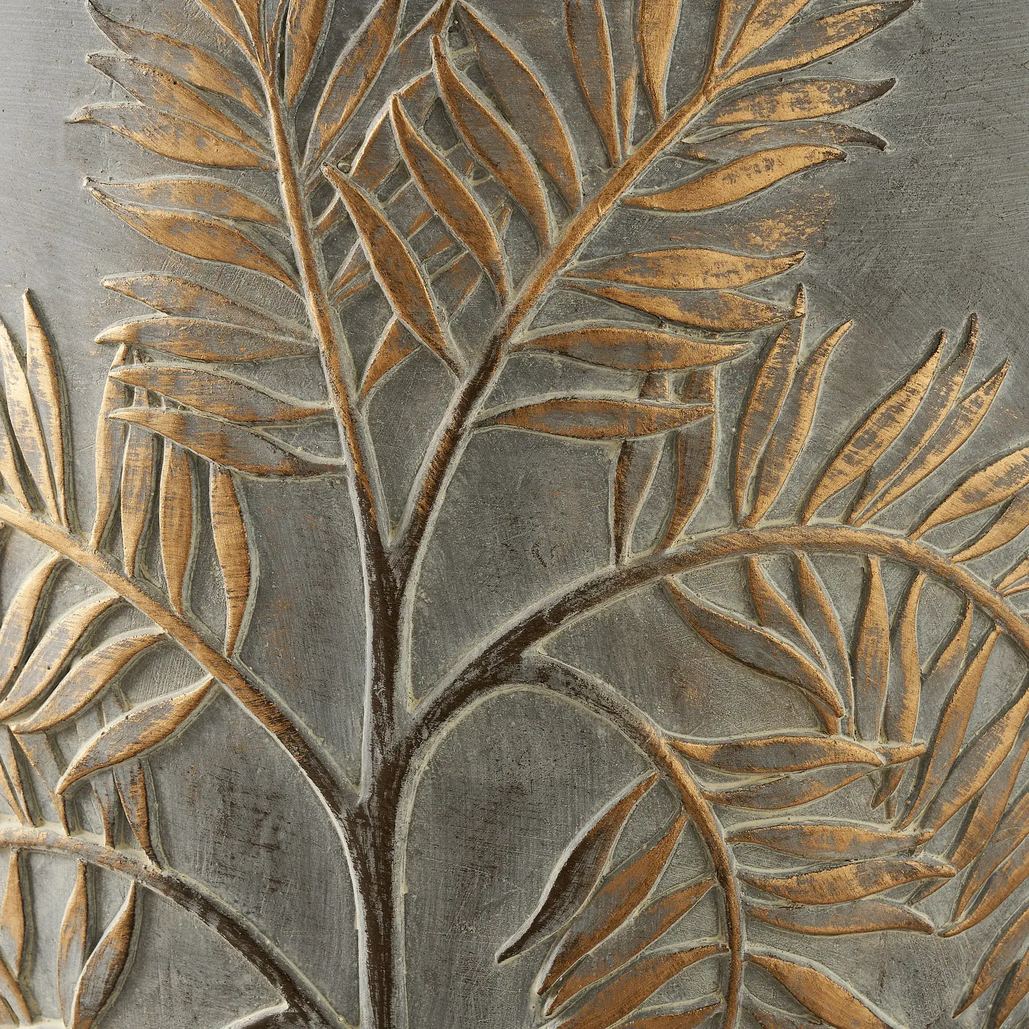 Ahmaya Brass Washed Fibre Clay Planter - Set of 2