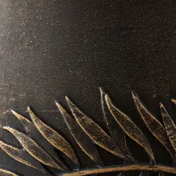 Ahmaya Black and Gold Fibre Clay Planter - Set of 2