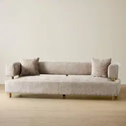 Malta II 3-Seater Beige Latte Chenille Fabric Sofa