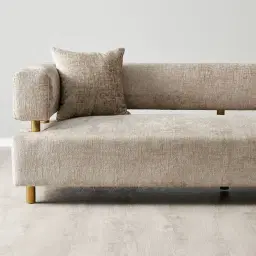 Malta II 3-Seater Beige Latte Chenille Fabric Sofa