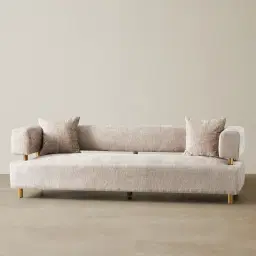 Malta II 3-Seater Beige Latte Chenille Fabric Sofa