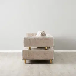 Malta II 3-Seater Beige Latte Chenille Fabric Sofa