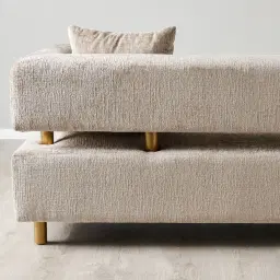 Malta II 3-Seater Beige Latte Chenille Fabric Sofa