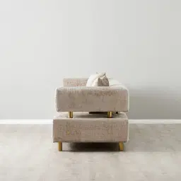 Malta II 3-Seater Beige Latte Chenille Fabric Sofa