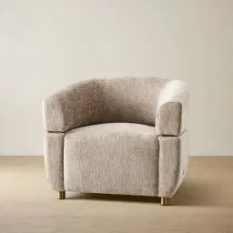 Malta II Beige Latte Chenille Fabric Occasional Chair