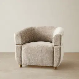 Malta II Beige Latte Chenille Fabric Occasional Chair