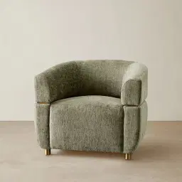 Malta II Green Chenille Fabric Occasional Chair
