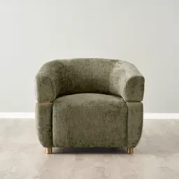 Malta II Green Chenille Fabric Occasional Chair
