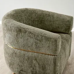 Malta II Green Chenille Fabric Occasional Chair
