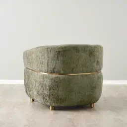 Malta II Green Chenille Fabric Occasional Chair