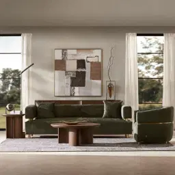 Malta II Green Chenille Fabric Occasional Chair