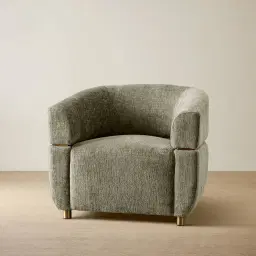 Malta II Green Chenille Fabric Occasional Chair