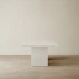 Thames Polished White Sintered Stone Dining Table